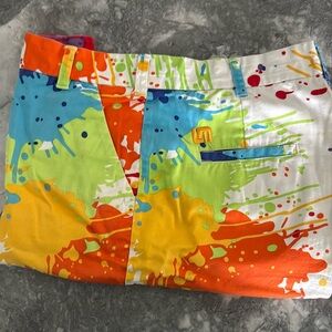 Loudmouth Drop Cloth Paint‎ Splatter White Men's Golf Shorts Size 32